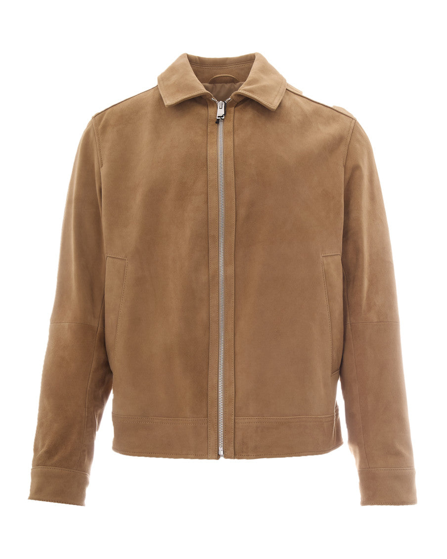 Brown Solid Shirt Collar Jacket 1
