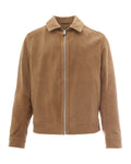 Brown Solid Shirt Collar Jacket 1