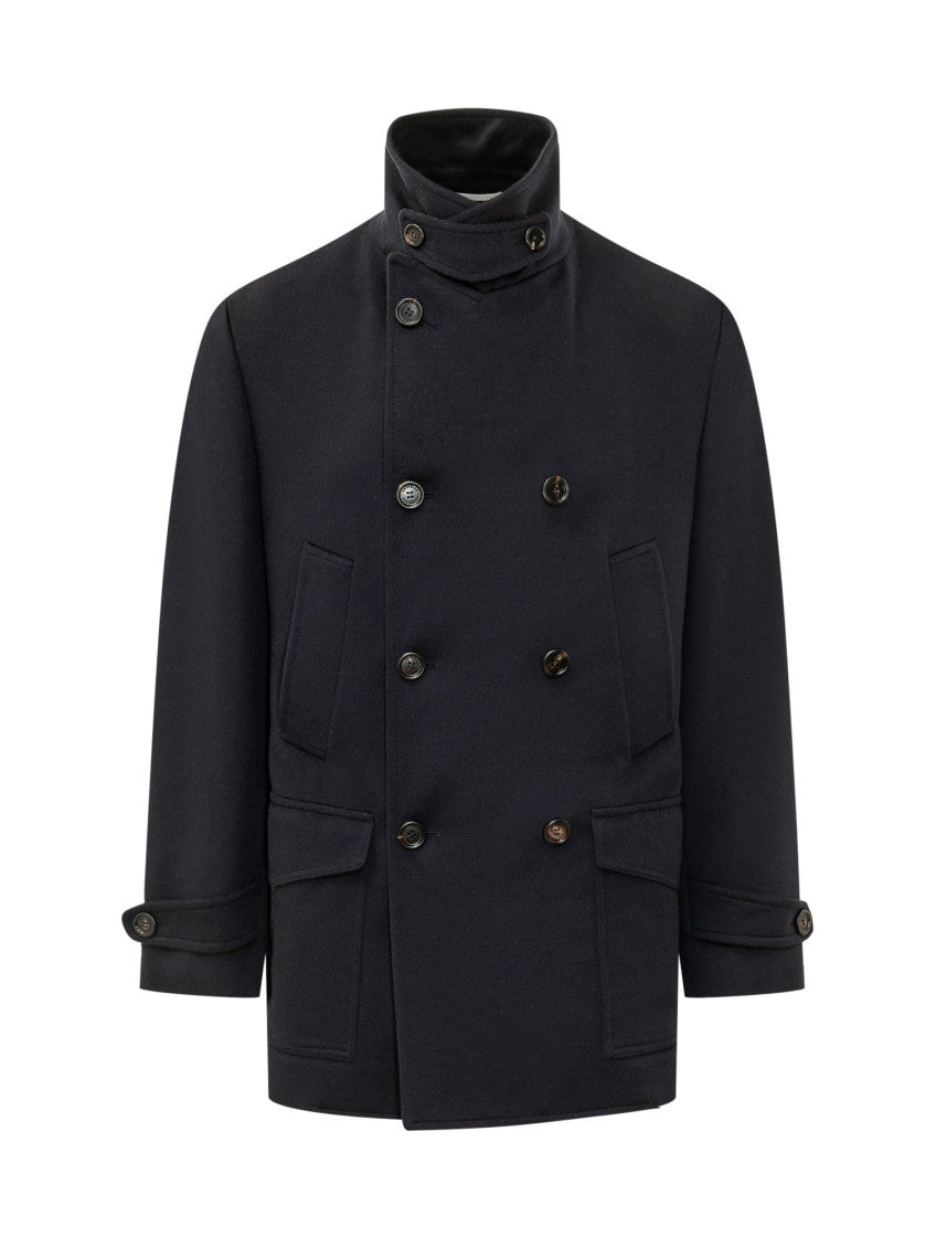 Dark Navy Double Breasted Coat 1