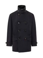 Dark Navy Double Breasted Coat 1