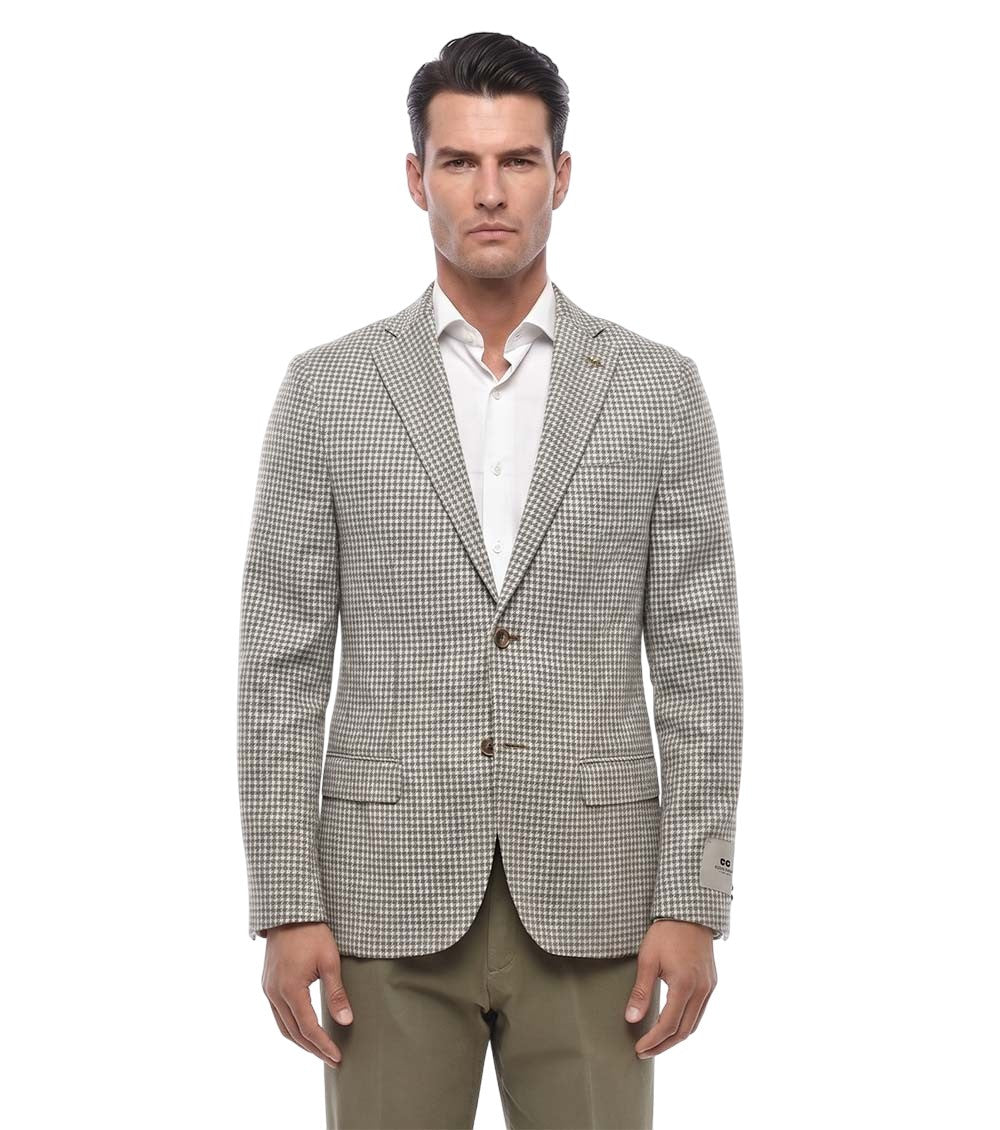 Green Notched Lapel Blazer 1