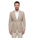 Beige Notched Lapel Blazer 1