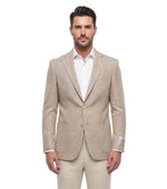 Beige Notched Lapel Blazer 1