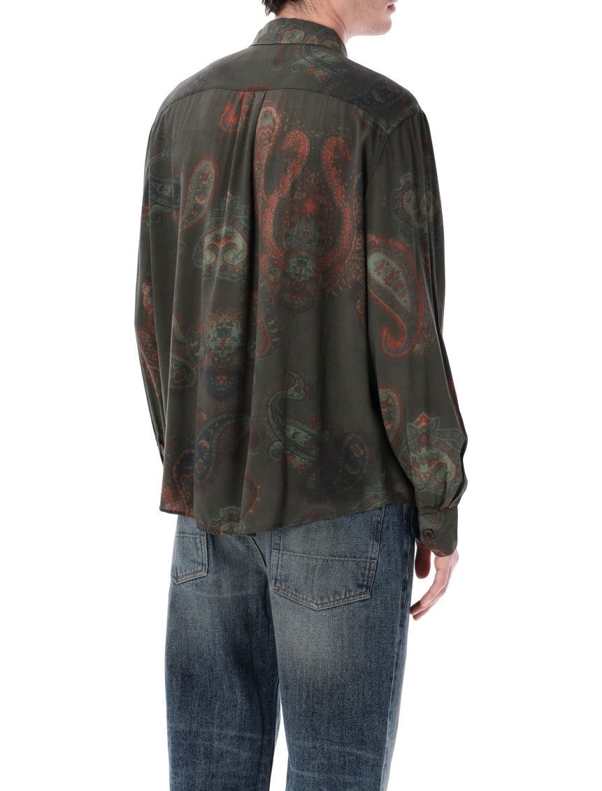 Green Paisley Print Shirt 2