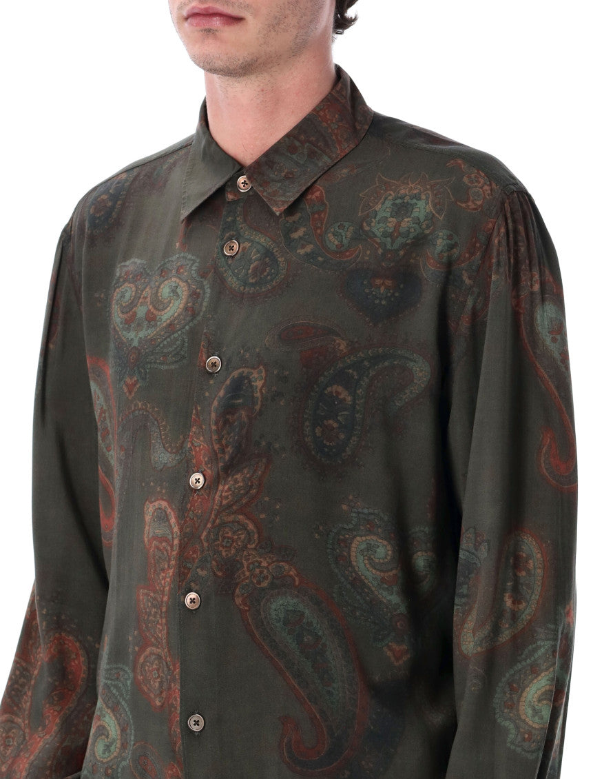 Green Paisley Print Shirt 3