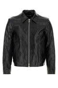 Black Solid Shirt Collar Jacket 1
