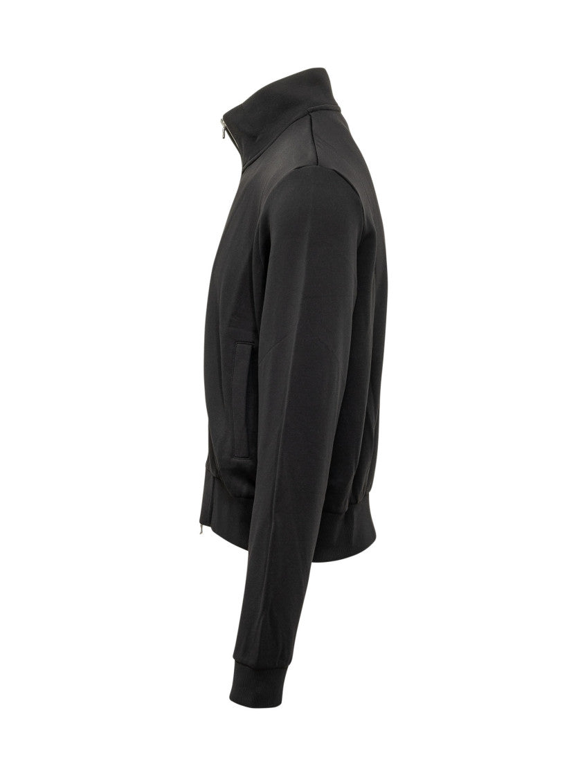 Black Solid Mock Collar Jacket 3