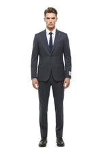 Blue Notched Lapel Suit 1