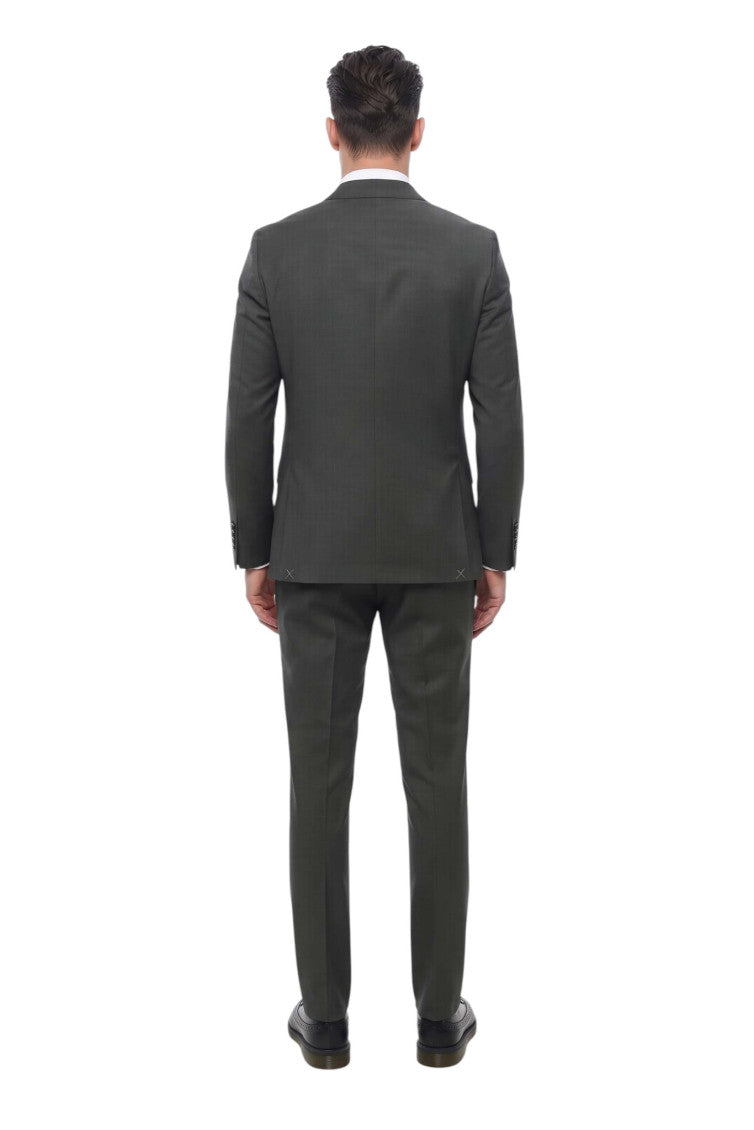 Charcoal Grey Notched Lapel Suit 2