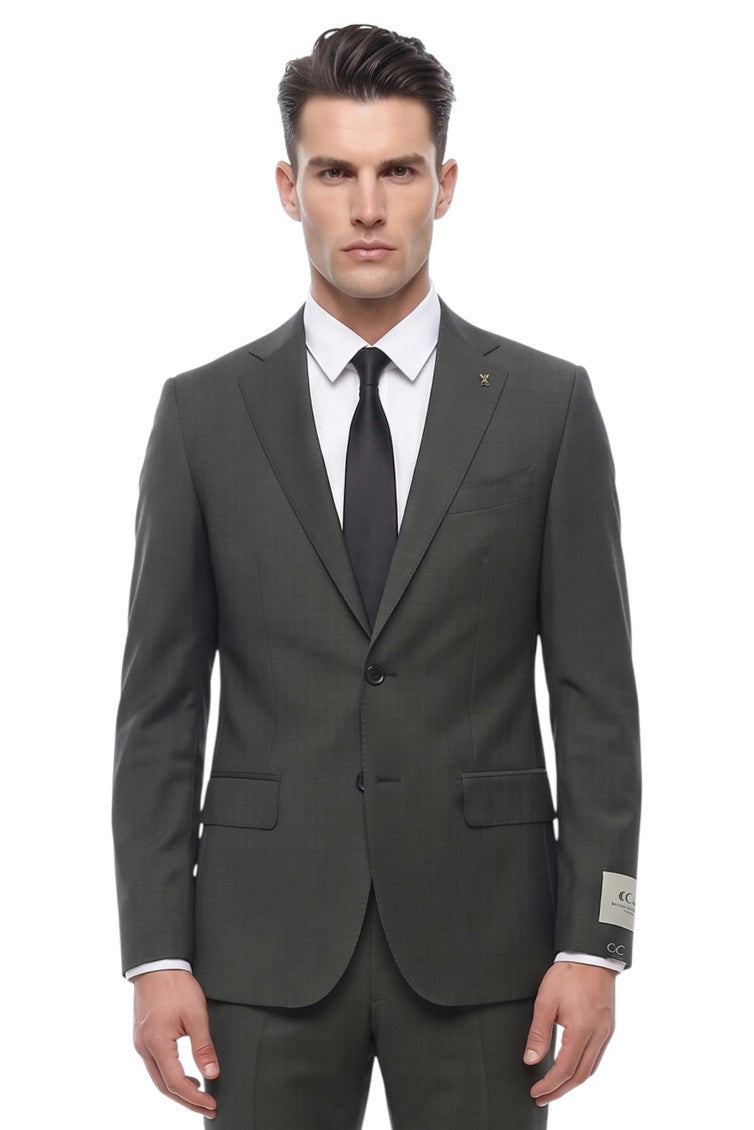 Charcoal Grey Notched Lapel Suit 3