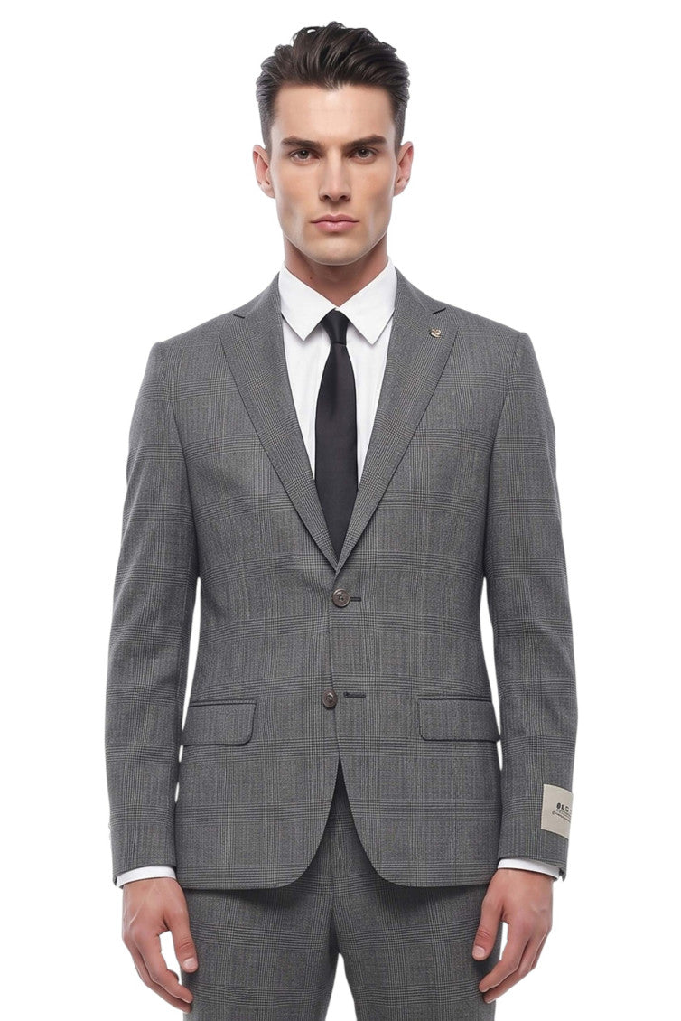 Grey Notched Lapel Suit 3