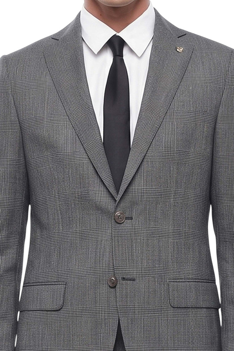 Grey Notched Lapel Suit 4