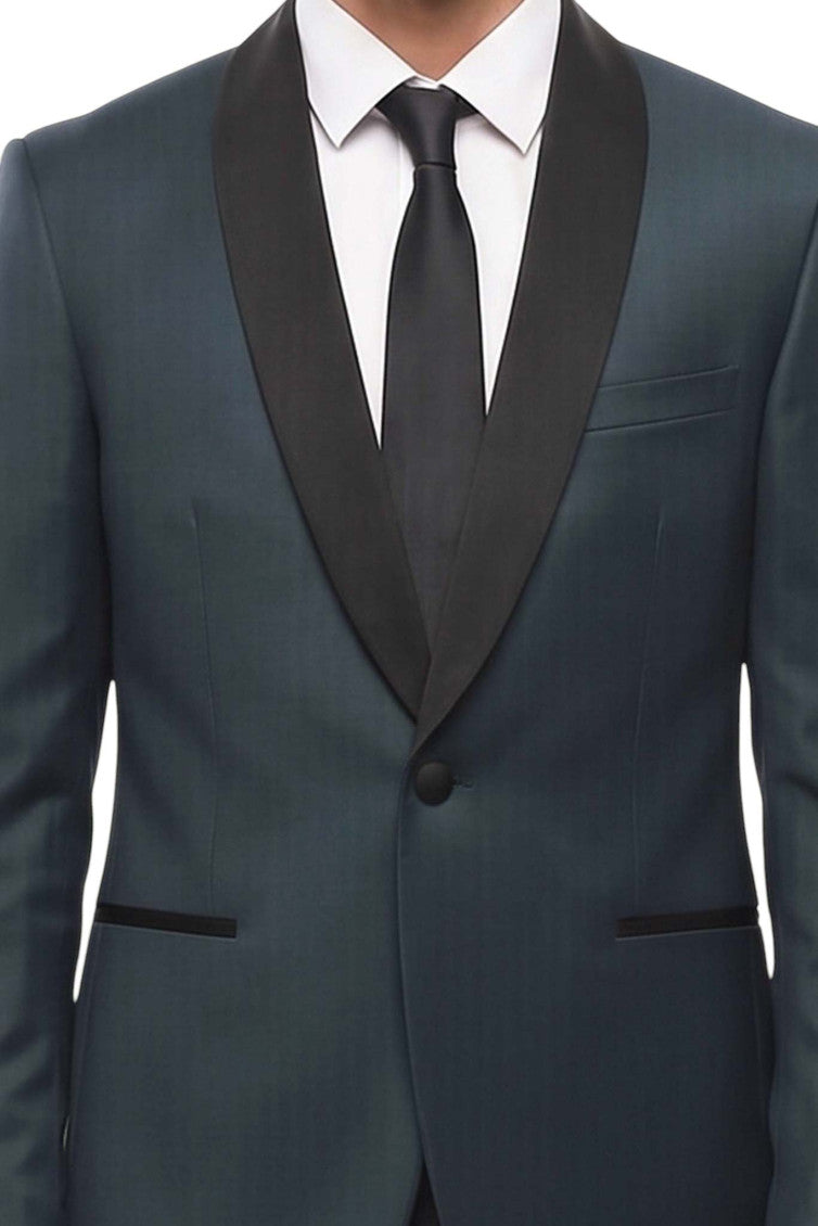 Navy Blue Shawl Lapel Suit 4
