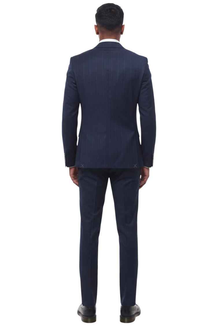 Navy Blue Stripes Suit 2