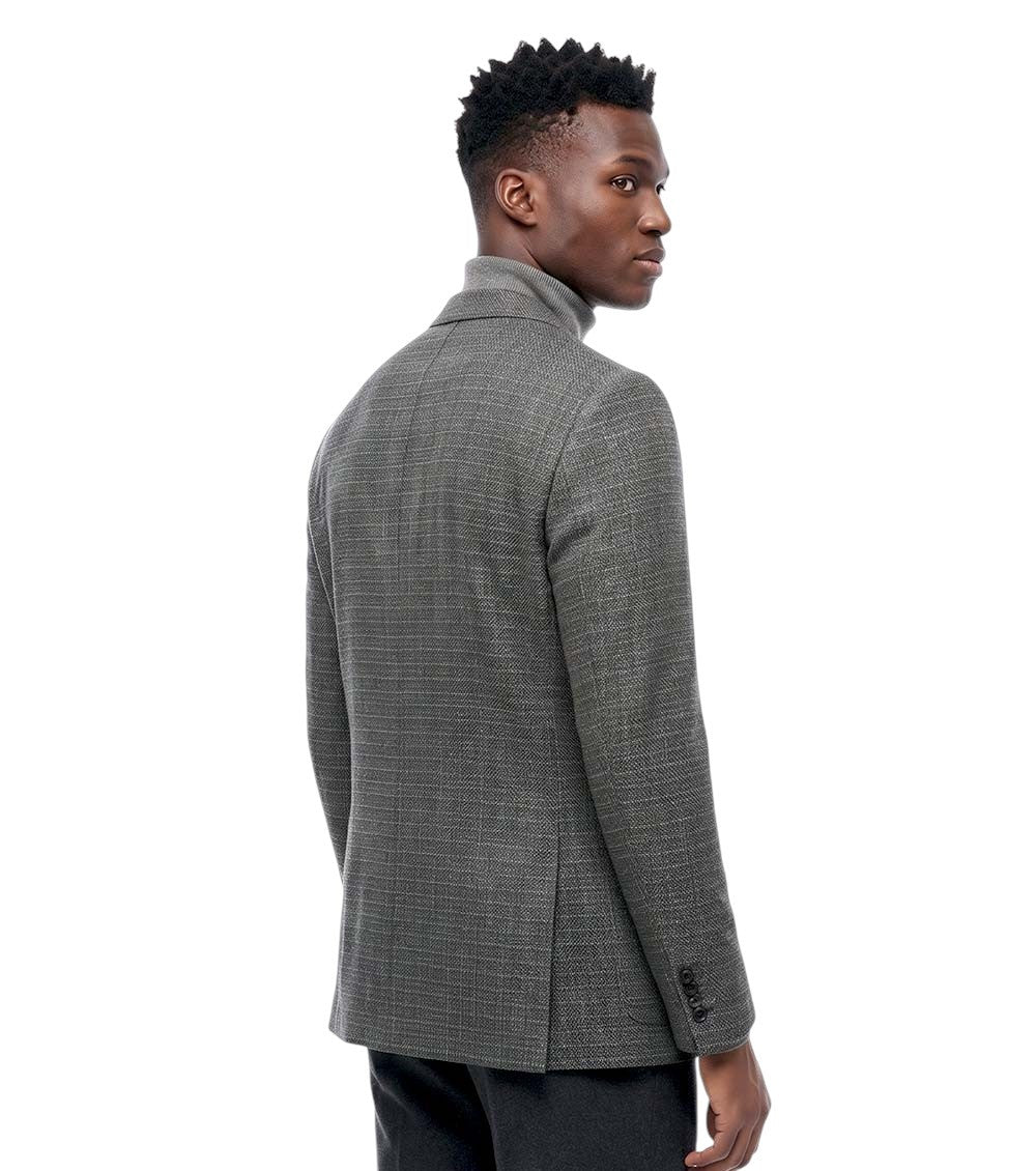 Grey Notched Lapel Blazer 2