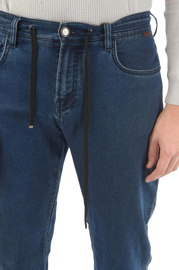 Blue Mid Rise Jeans 4
