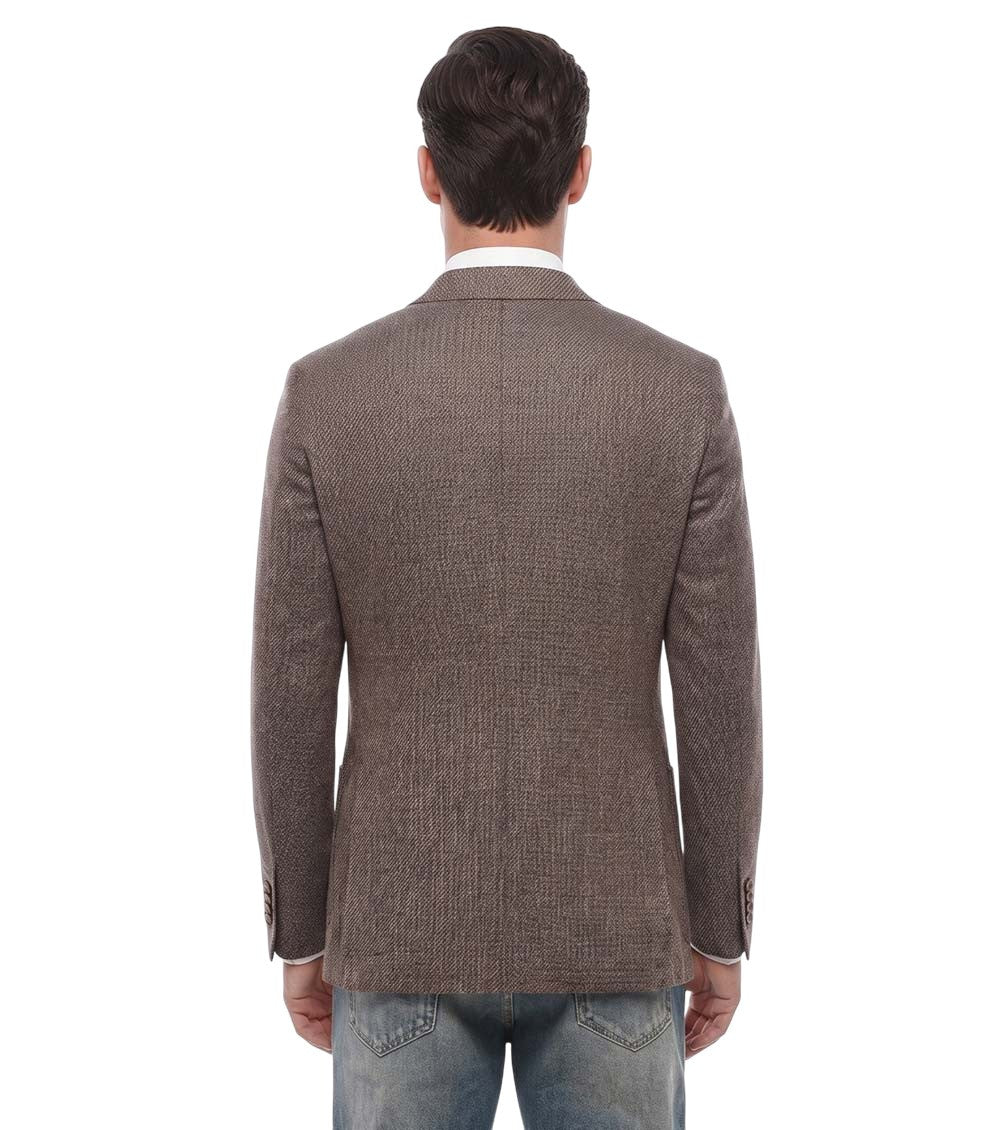 Brown Notched Lapel Blazer 2