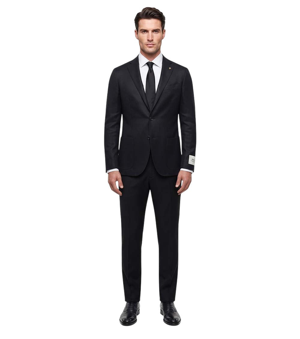Black Notched Lapel Blazer 3