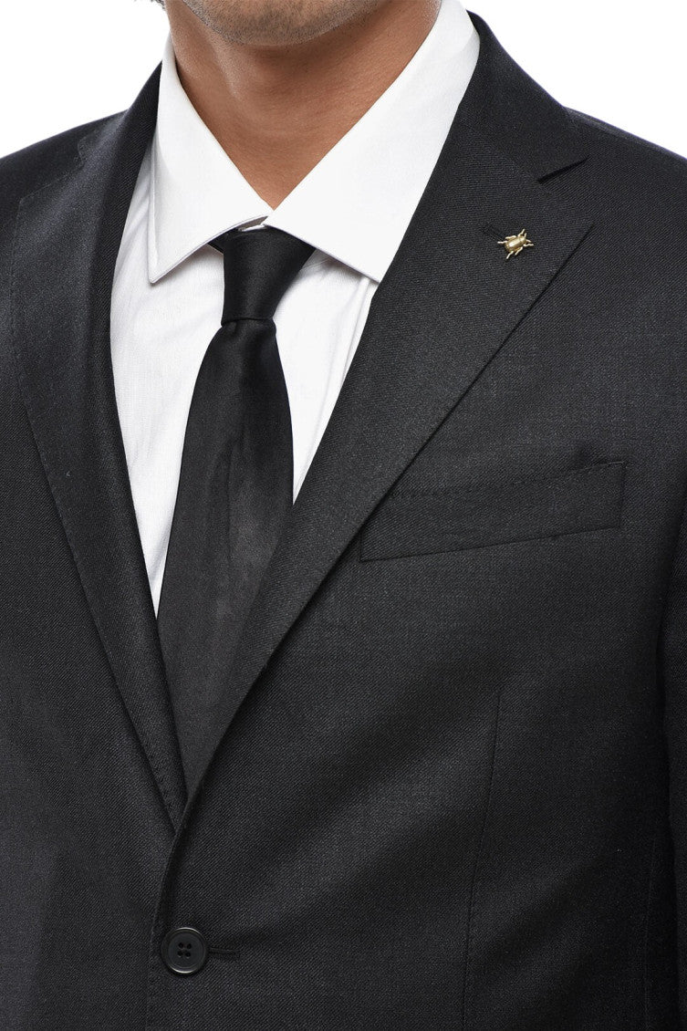 Black Notched Lapel Blazer 4