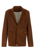 Brown Notched Lapel Blazer 1