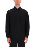 Black Solid Zip Up Shirt 1
