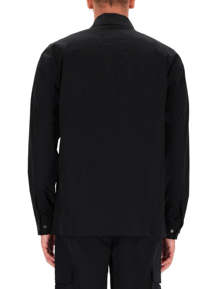 Black Solid Zip Up Shirt 4