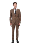 Brown Notched Lapel Suit 1