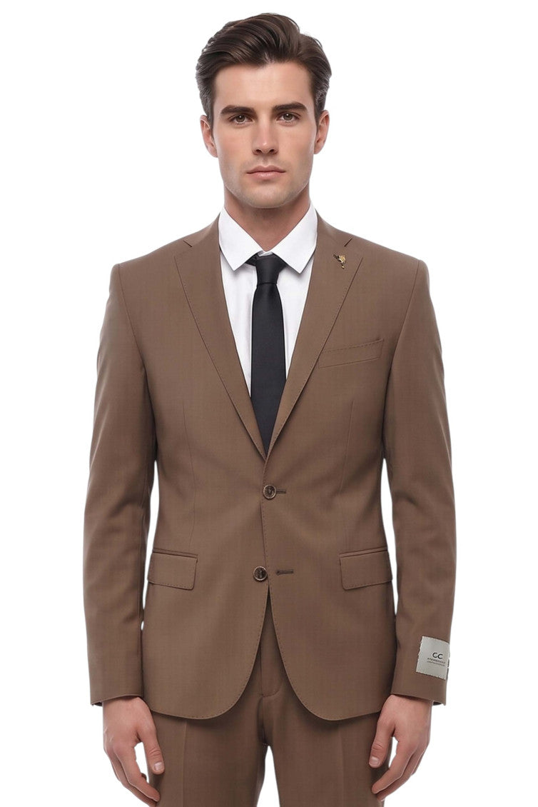 Brown Notched Lapel Suit 3