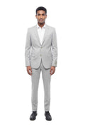 Light Grey Notched Lapel Suit 1