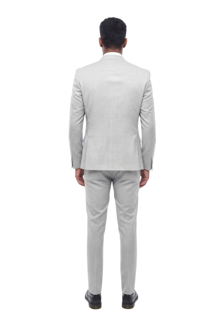 Light Grey Notched Lapel Suit 2