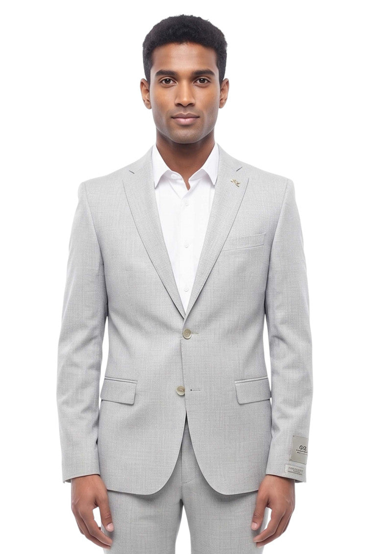 Light Grey Notched Lapel Suit 3