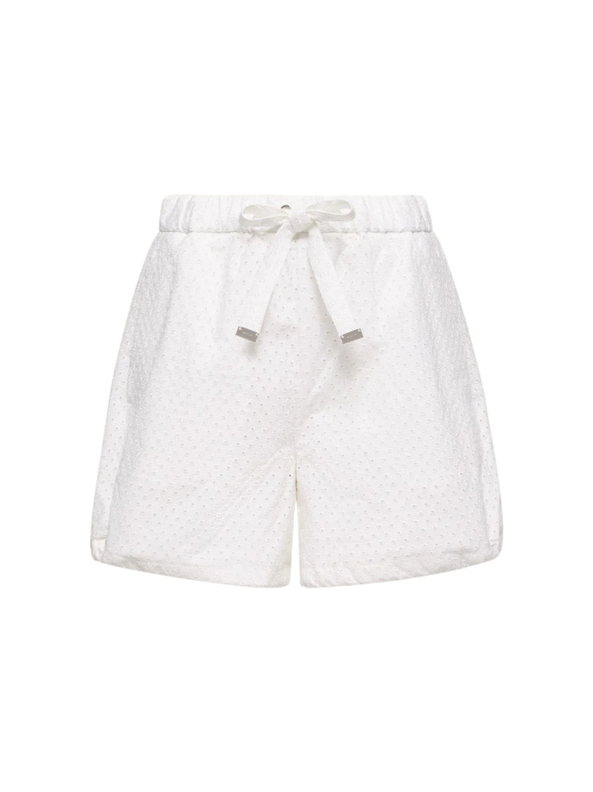 White Textured Shorts 1