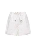 White Textured Shorts 1