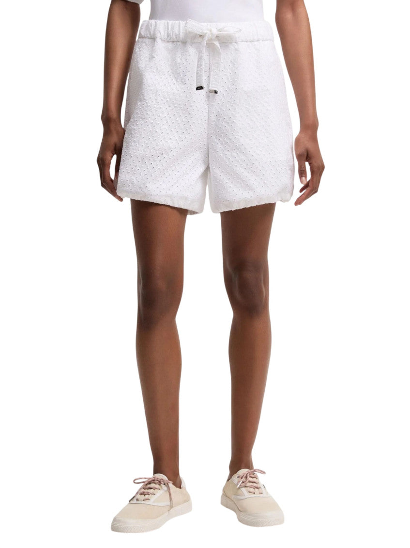 White Textured Shorts 2