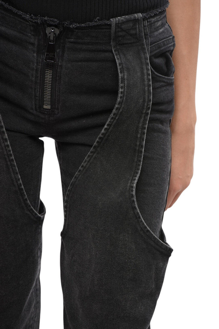 Black Straight High Rise Jeans 3