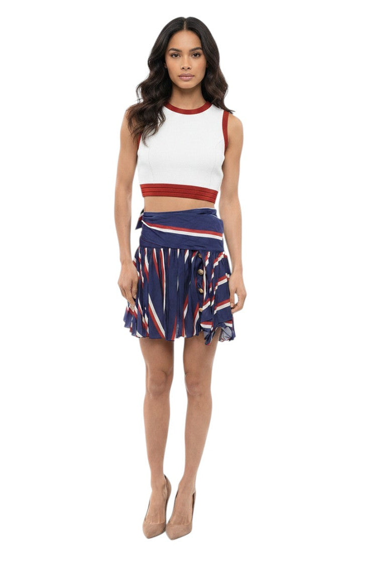 Blue Stripes Mini Skirt 1
