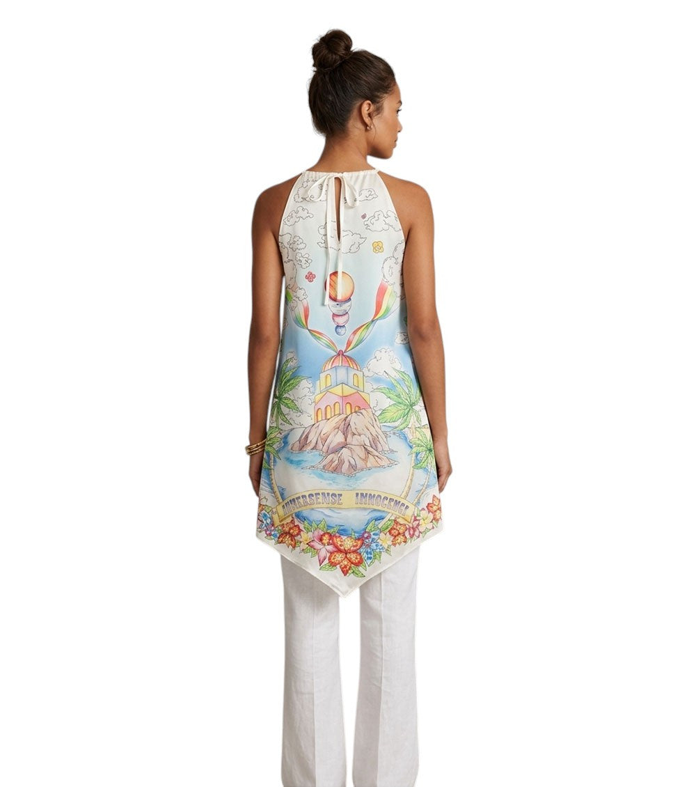 Multicolor Graphic Halter Neck Midi Dress 2