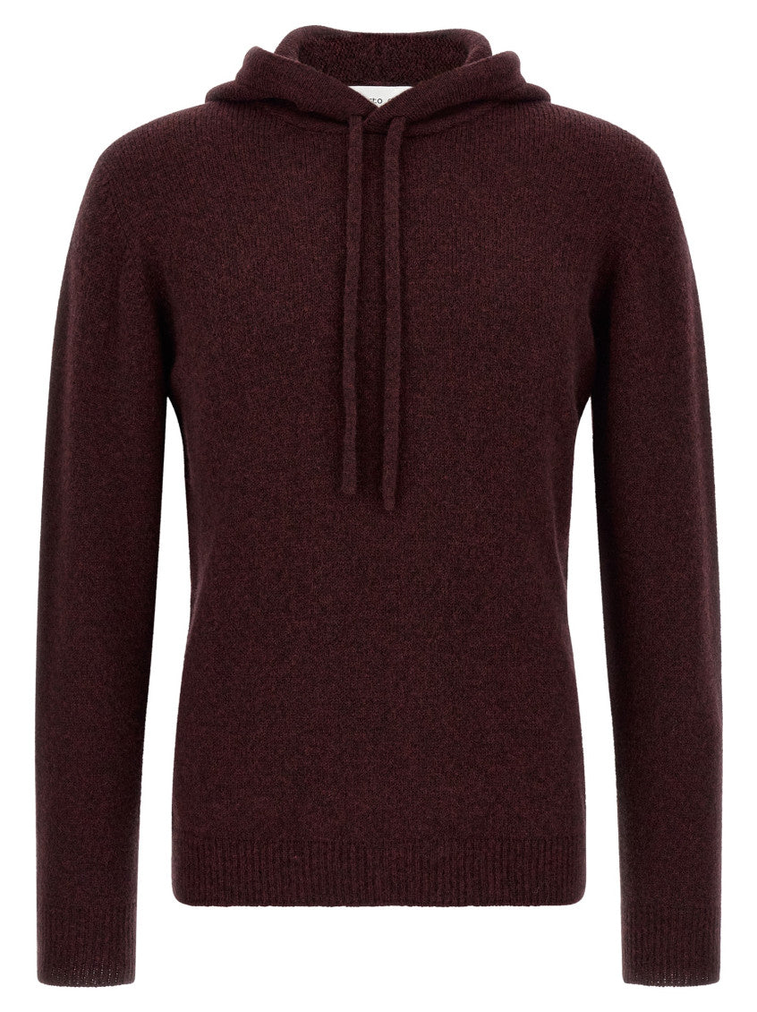 Maroon Wool Blend Hoodie 1
