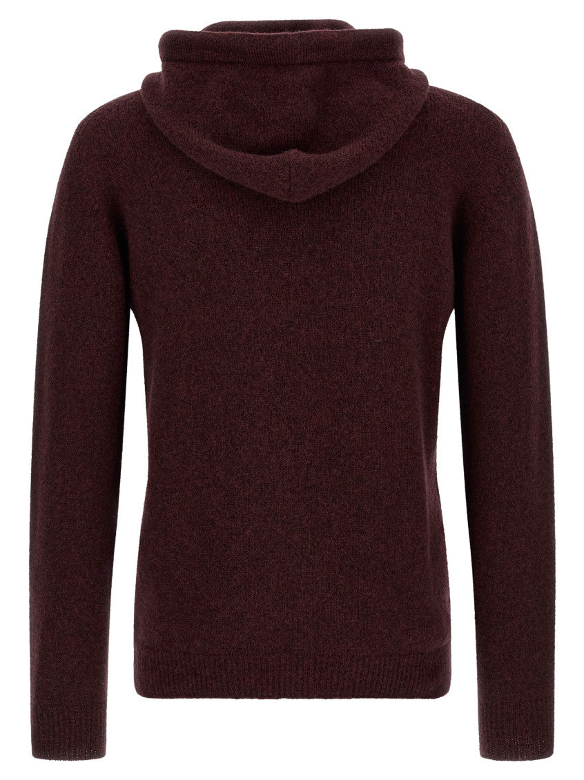 Maroon Wool Blend Hoodie 2
