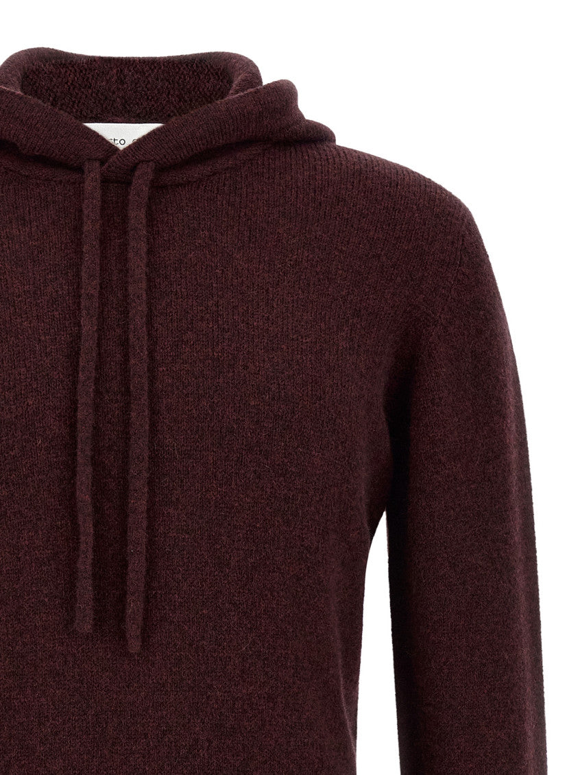 Maroon Wool Blend Hoodie 3