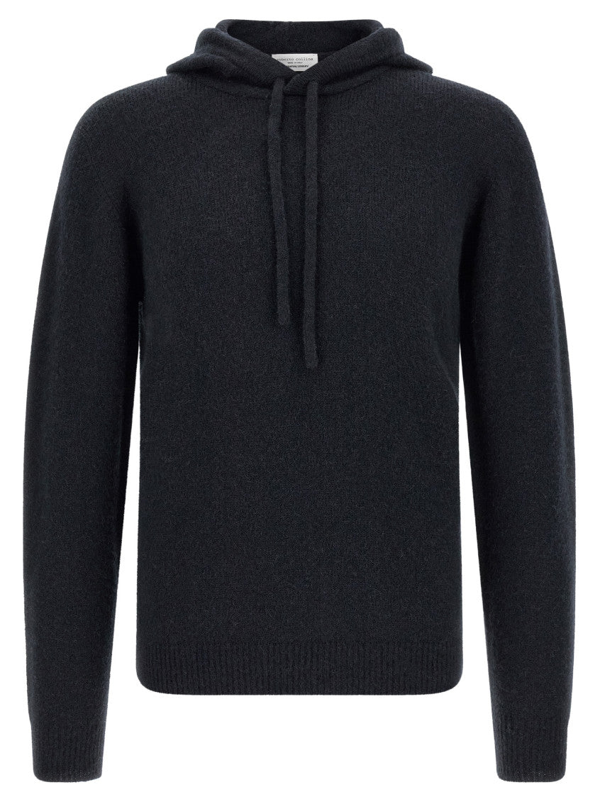 Dark Blue Wool Blend Hoodie 1