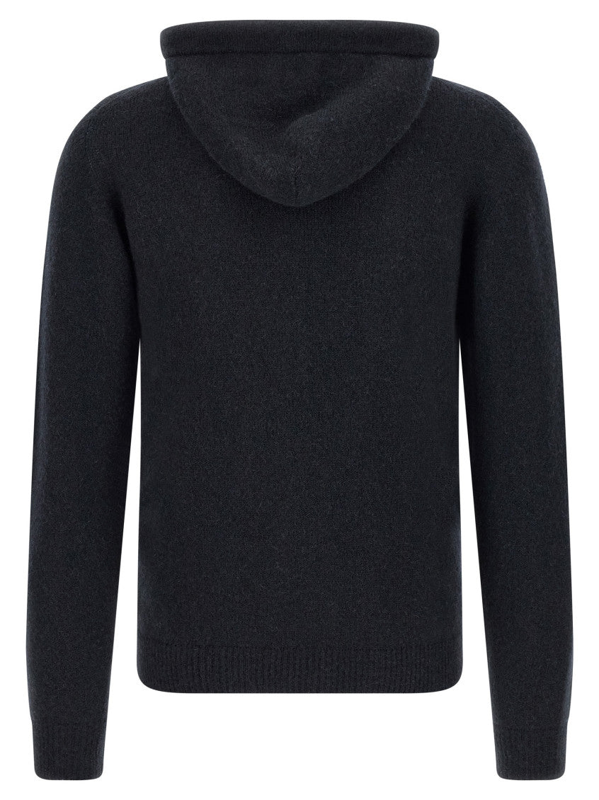 Dark Blue Wool Blend Hoodie 2