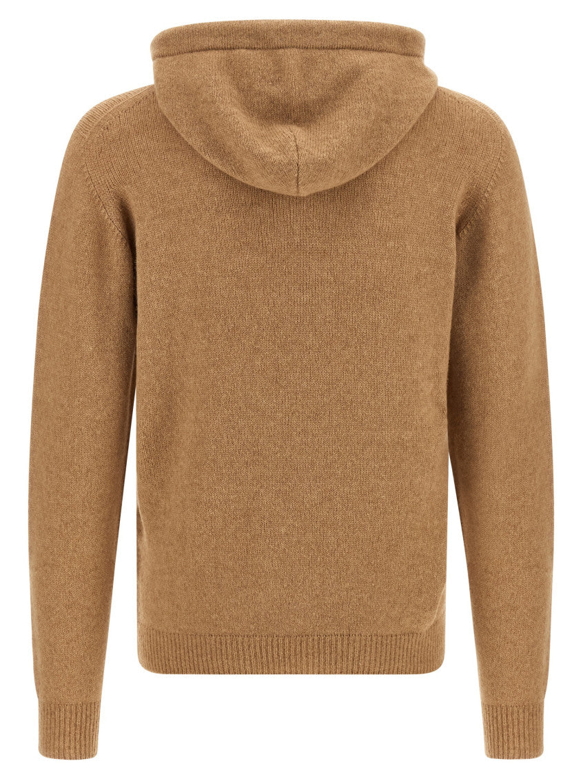 Beige Wool Blend Hoodie 2