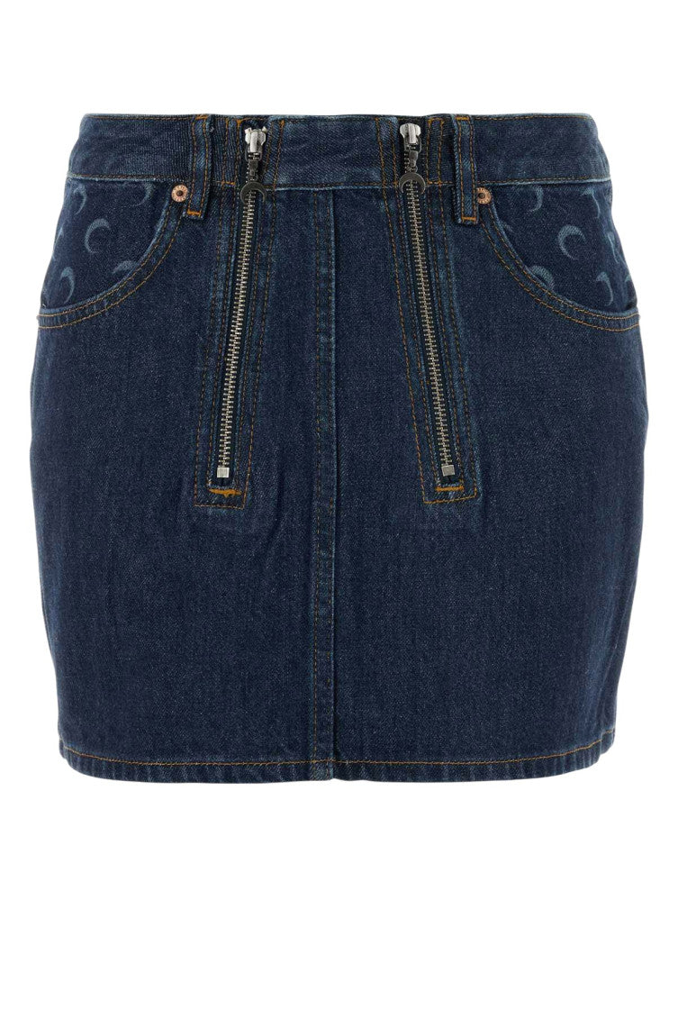 Blue Printed Mini Skirt 1