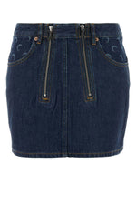 Blue Printed Mini Skirt 1