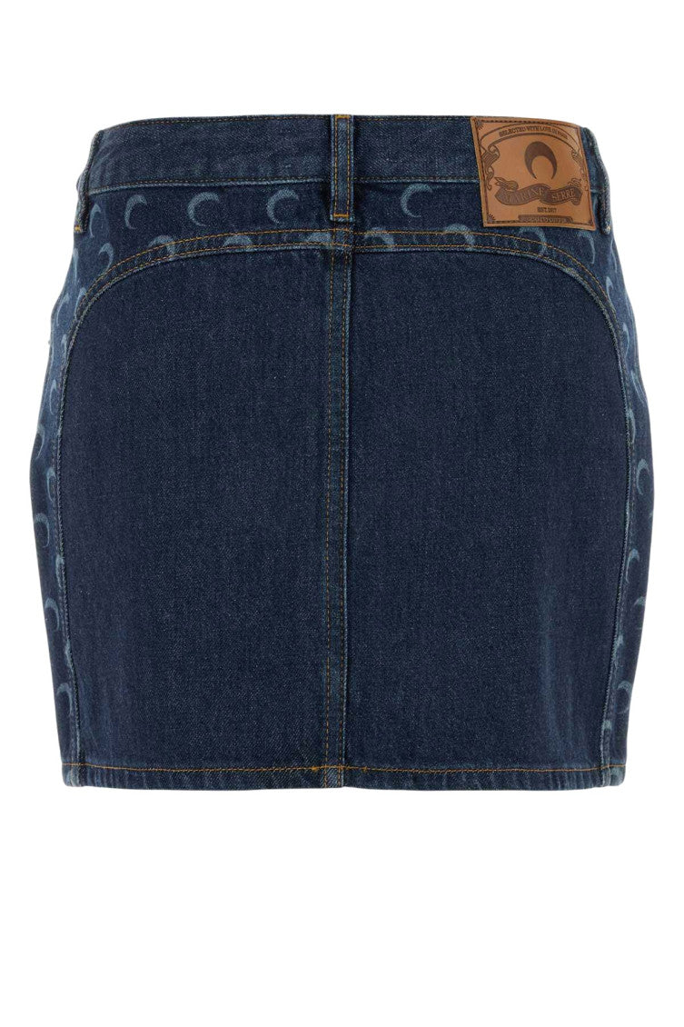 Blue Printed Mini Skirt 2