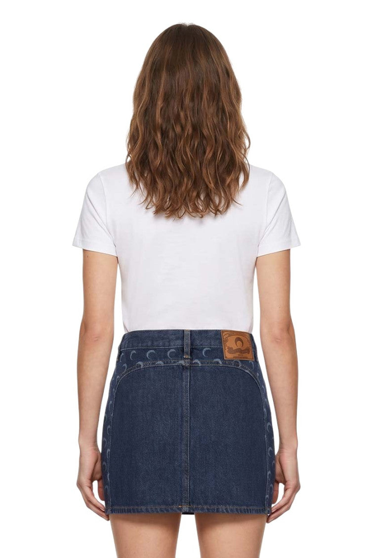 Blue Printed Mini Skirt 4