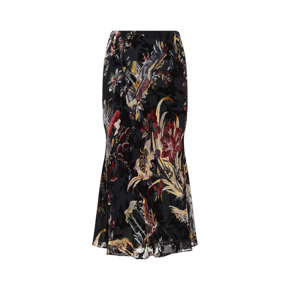 Black Floral Maxi Skirt 1