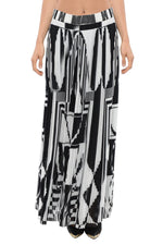 BlackWhite Geometric Maxi Skirt 1