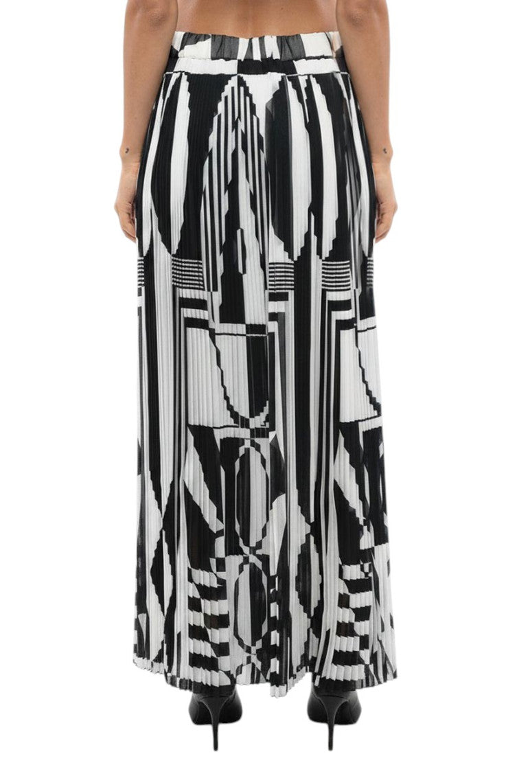BlackWhite Geometric Maxi Skirt 2